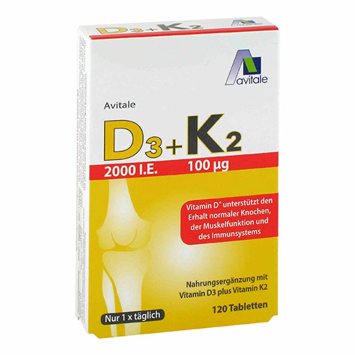 VITAMIN D3+K2 2000 I.E.+100 &mu;g Tabletten