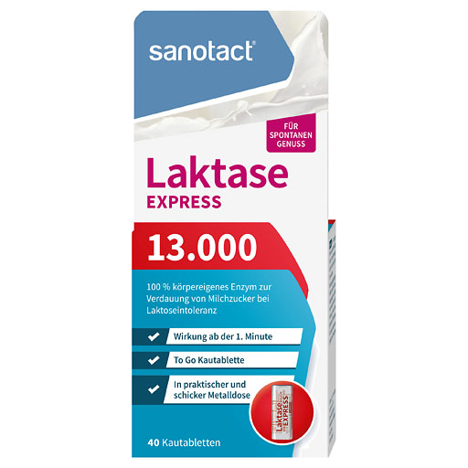 SANOTACT Laktase Express 13.000 Kautabletten